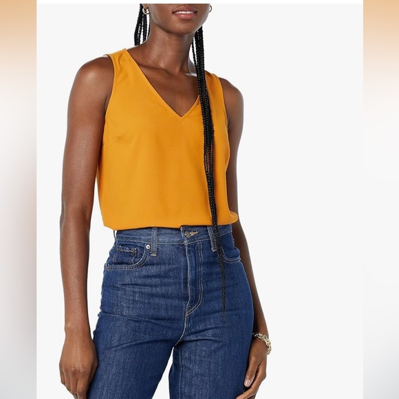 Amazon Essentials Tops - Amazon Essentials Women's Orange V-Neck layering Top